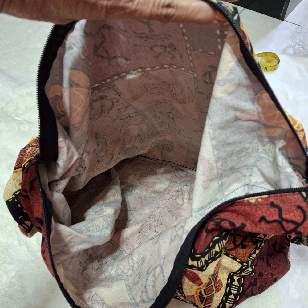 Hobo-style Sea Turtle Fabric Brown Large Crossbody Shoulder Bag  Made In Hawaii - Picture 10 of 16
